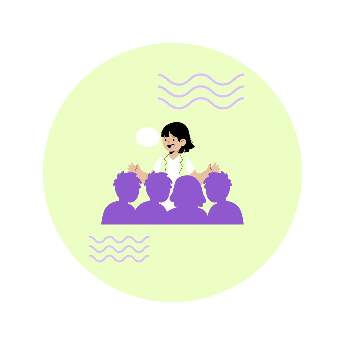 Gruppenworkshops Eine Person unterrichtet eine Gruppe von Schüler:innen in der Sexualpädagogik.